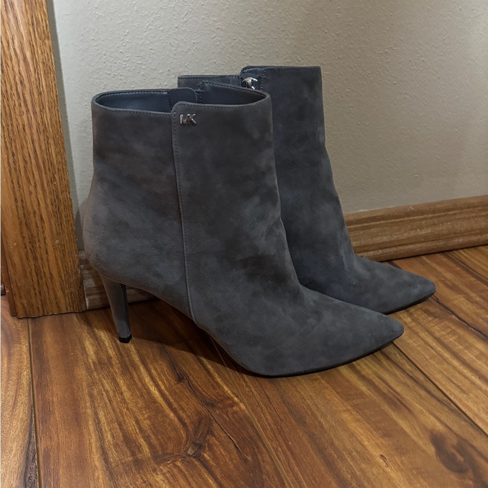 Michael Kors Charcoal Suede Heeled Boots